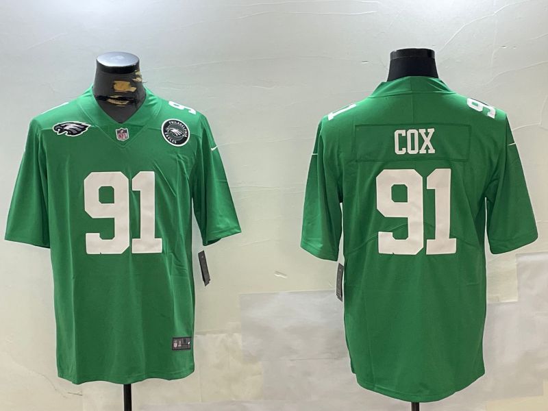 Men Philadelphia Eagles #91 Cox Green Second generation 2024 Nike Limited NFL Jersey style 4->philadelphia eagles->NFL Jersey